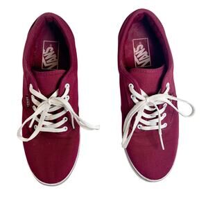 Van's Off The Wall Sneakers Canvas Low-Rise Lace-Up Woman's 8 Burgandy Red TB4R